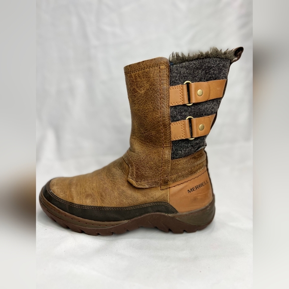 Merrel Leather 200 gram Performance Boots Tan Color Size 7 - Picture 2 of 6